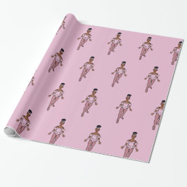 Papel de embrulho brilhante 30” x 6 pés Bailarina 