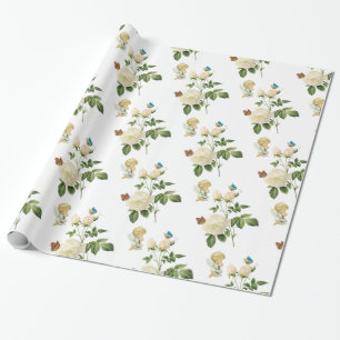 Papel de embrulho brilhante, Angel Roses Butterfly