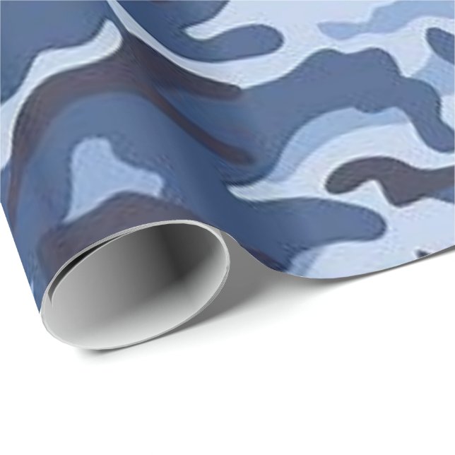 Papel de embrulho brilhante azul exército (Ponta do rolo)