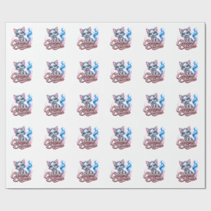 Papel de embrulho brilhante CHROME KITTEN