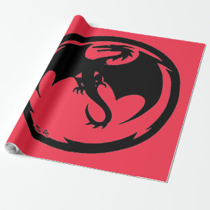 Papel de embrulho brilhante de coral de Dragão Neg
