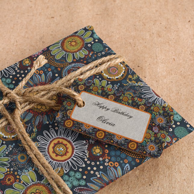 Papel de embrulho brilhante de flores do estilo ar (Criador carregado)