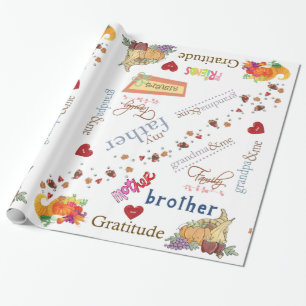 Papel de embrulho brilhante Feliz Dia de Ação de G