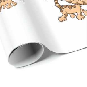 Papel de embrulho brilhante gato guarda-chuvas ver