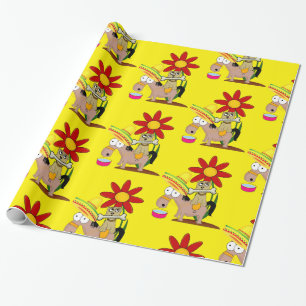 Papel de embrulho brilhante, homem mexicano burro