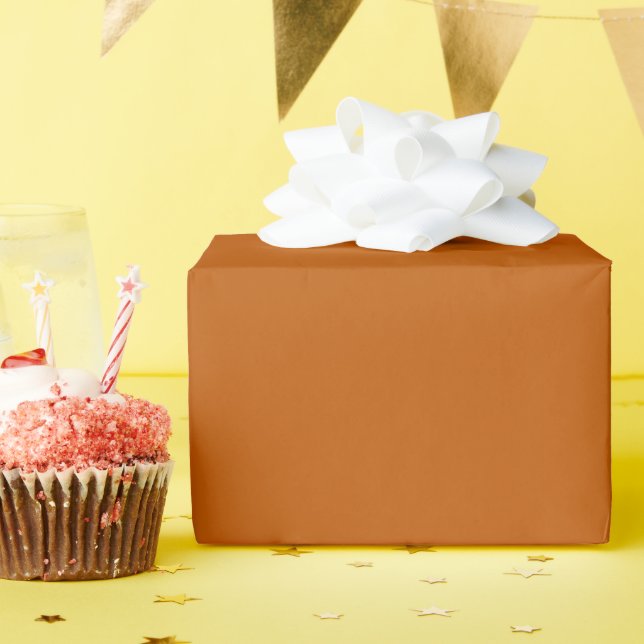 Papel de embrulho brilhante laranja queimado (Festa de aniversário)