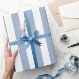 Papel de embrulho brilhante listra azul e branco