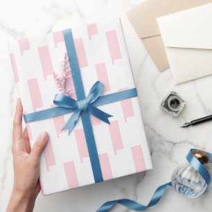 Papel de embrulho brilhante listra rosa e branco