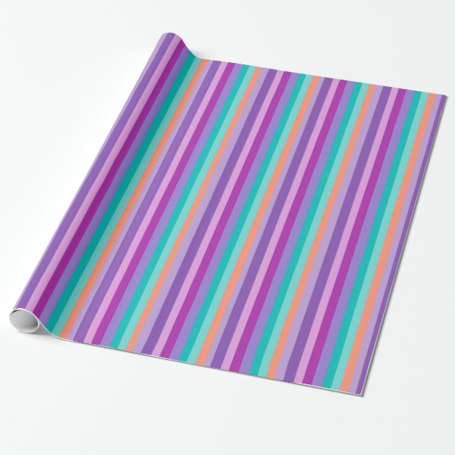 Papel de embrulho brilhante listras de festa (Desenrolado)