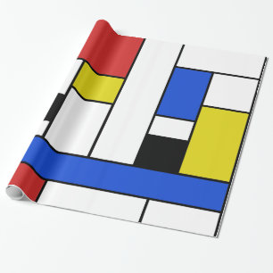 Papel de embrulho brilhante Mondrian Lines, 76 cm 