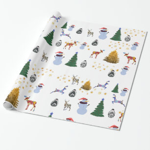 Papel de embrulho brilhante para férias de inverno