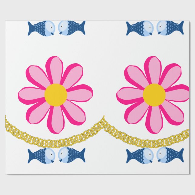 Papel de embrulho brilhante, peixe de corrente dou (Aberto)