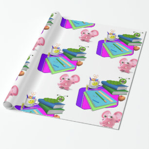 Papel de embrulho brilhante, Porco rosa de volta à