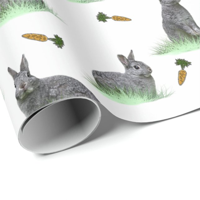 Papel de embrulho Bunny Carrot Craze (escolha a co (Ponta do rolo)