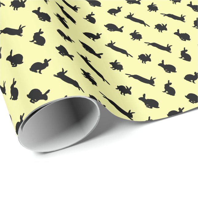 Papel de embrulho Bunny Frenzy (Amarelo) (Ponta do rolo)