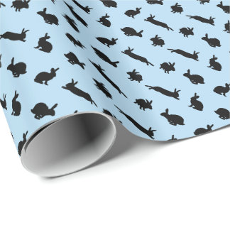 Papel de embrulho Bunny Frenzy (Azul Claro)