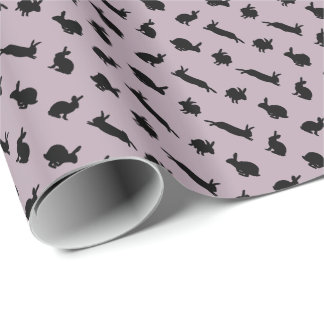 Papel de embrulho Bunny Frenzy (Rosa Desbotado)