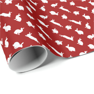 Papel de embrulho Bunny Frenzy (Vermelho)