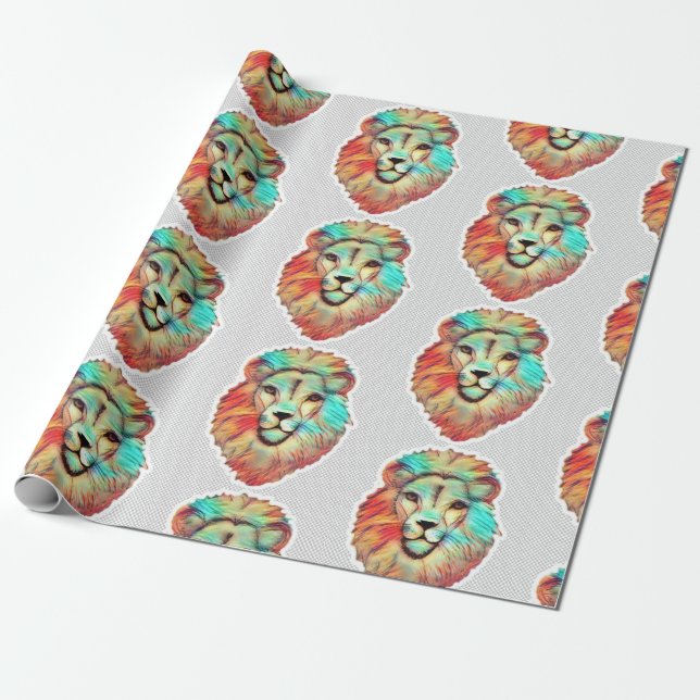 Papel de Embrulho Cabeça de Leão (Desenrolado)