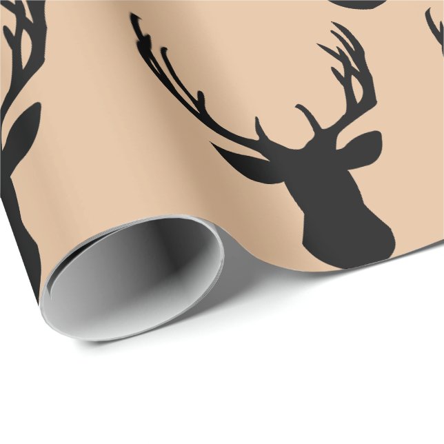 Papel de embrulho - Cabeça de veado castanho (Ponta do rolo)