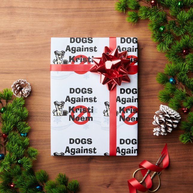 Papel de embrulho Cachorros Contra Kristi Noem (Presente de Natal)