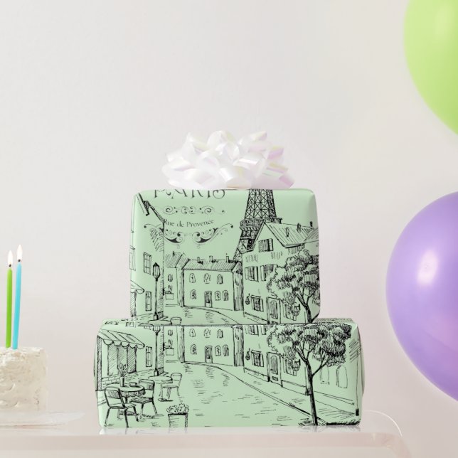 Papel de embrulho Cafe Paris (Presentes para festas)