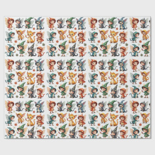 Papel de embrulho Caprichoso de Fada & Amigos da F
