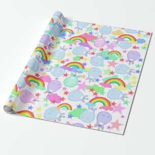 Papel De Embrulho Cartoon Fofo De Arco-Íris E Unic