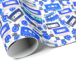 Papel de embrulho cassete dos anos 90 e carinha so