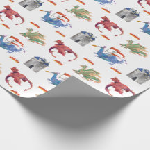 Papel de embrulho Cavaleiro e Dragão