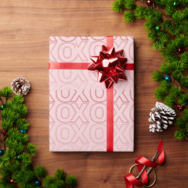 Papel de embrulho Chic Pink XOXO para o Dia dos Na