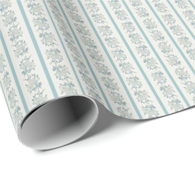 Papel de embrulho Chintz (hortelã pálido) (Ponta do rolo)