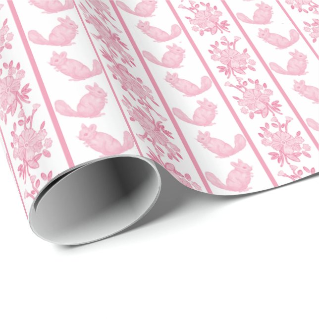 Papel de embrulho Chintzy Chinchilla (Rosa) (Ponta do rolo)