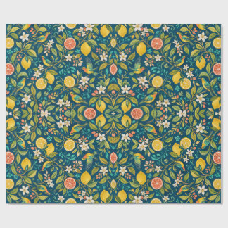 Papel de embrulho Citrus Grove Birds and Blossoms