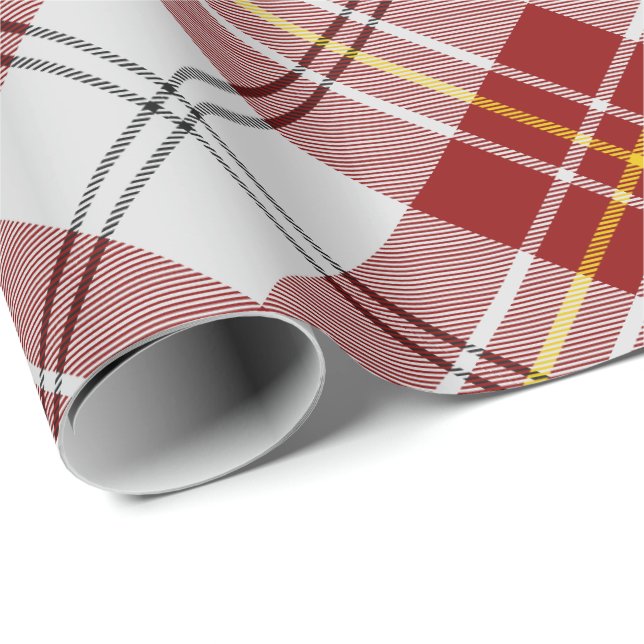 Papel de embrulho Clan MacPherson Red Dress Tartan (Ponta do rolo)