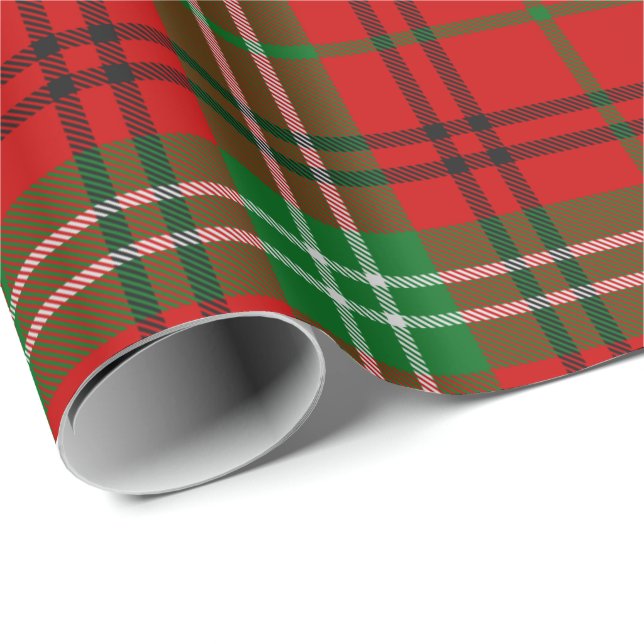 Papel de embrulho Clan Morrison Tartan Vermelho (Ponta do rolo)