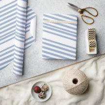 Papel de embrulho clássico listra azul e branco