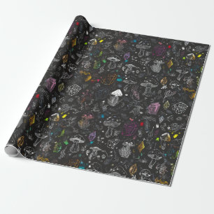 Papel de embrulho Cogumelos e Cristais