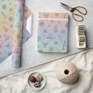 Papel de embrulho Coisas de Inverno - Arco-íris +