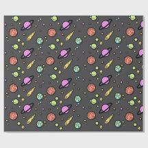 Papel de embrulho Colorido Espaço Doodle
