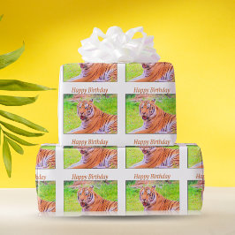 Papel de embrulho colorido para aniversário do tig