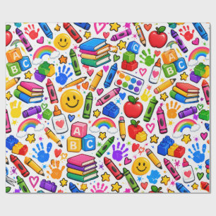 Papel de Embrulho Colorido para Sala de Aula de Pr