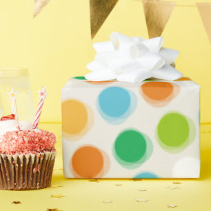 Papel de embrulho colorido retrô com bolinhas fofa