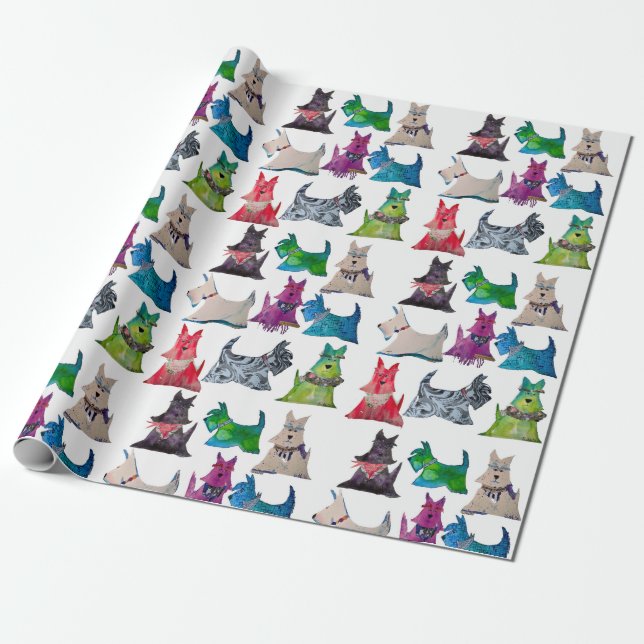 Papel de embrulho Colorido Scottie (Desenrolado)