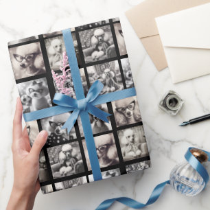 Papel de embrulho com 9 fotos divertidas em colage