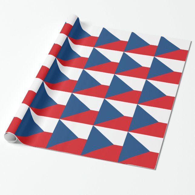 Papel de embrulho com bandeira da Tchechia (Desenrolado)