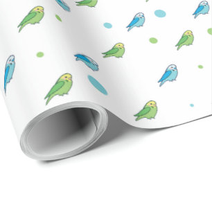 Papel de embrulho com bolinhas de periquito