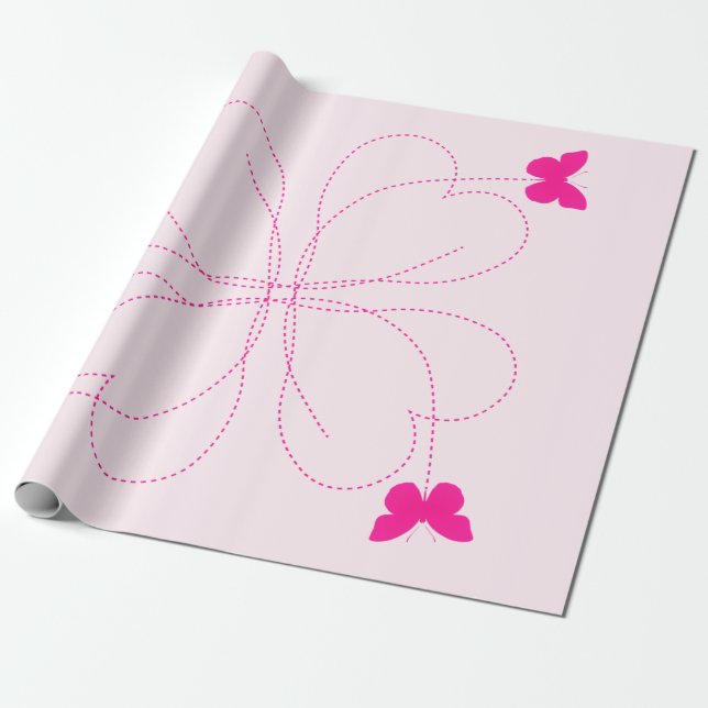 Papel de embrulho com borboletas (Desenrolado)