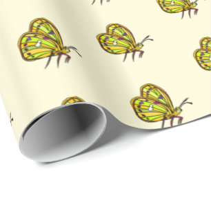 Papel de Embrulho com Borboletas