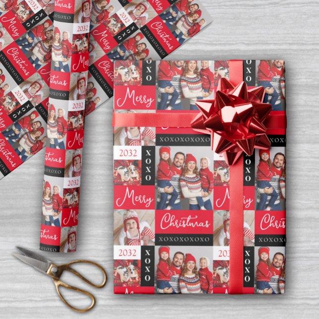 Papel de embrulho com colagem de fotos de Natal pe (Criador carregado)